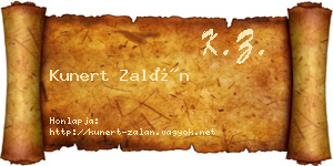 Kunert Zalán névjegykártya